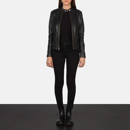 Womens Handmade Leather, ''Goatskin Biker Jacket - Custutom Made,